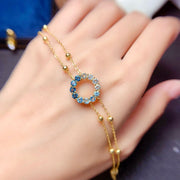 natural blue topaz silver bracelet, view 5 - MRSLM