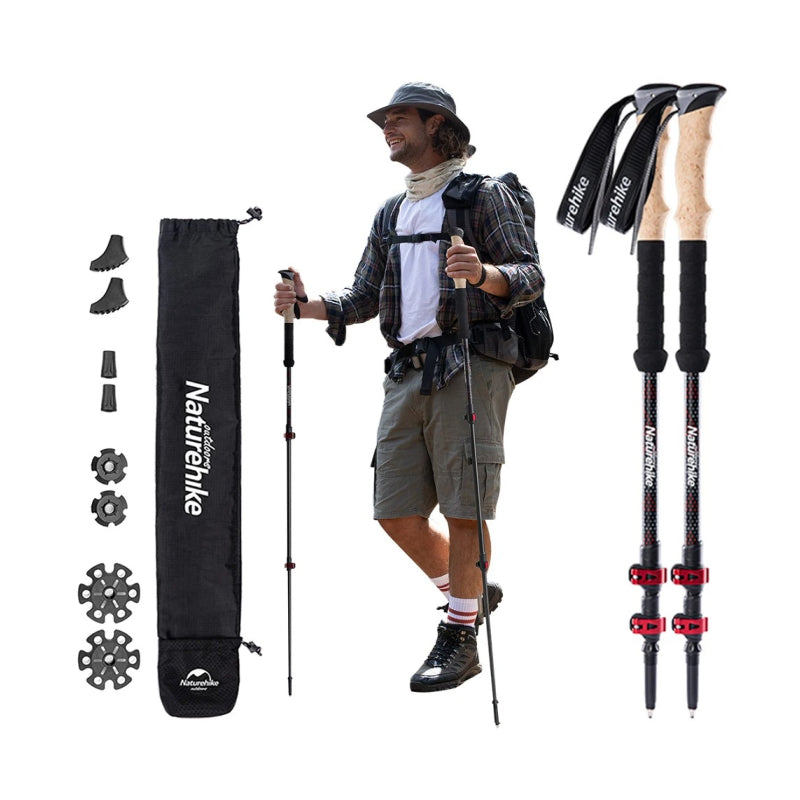 collapsible carbon fiber trekking poles, view 7 - MRSLM