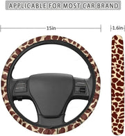 giraffe print steering wheel cover, view 7 - MRSLM