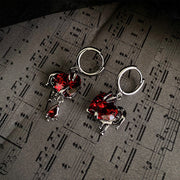 asymmetric zircon heart earrings, view 3 - MRSLM