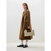 camel hair long woolen coat for women, view 3 - MRSLM