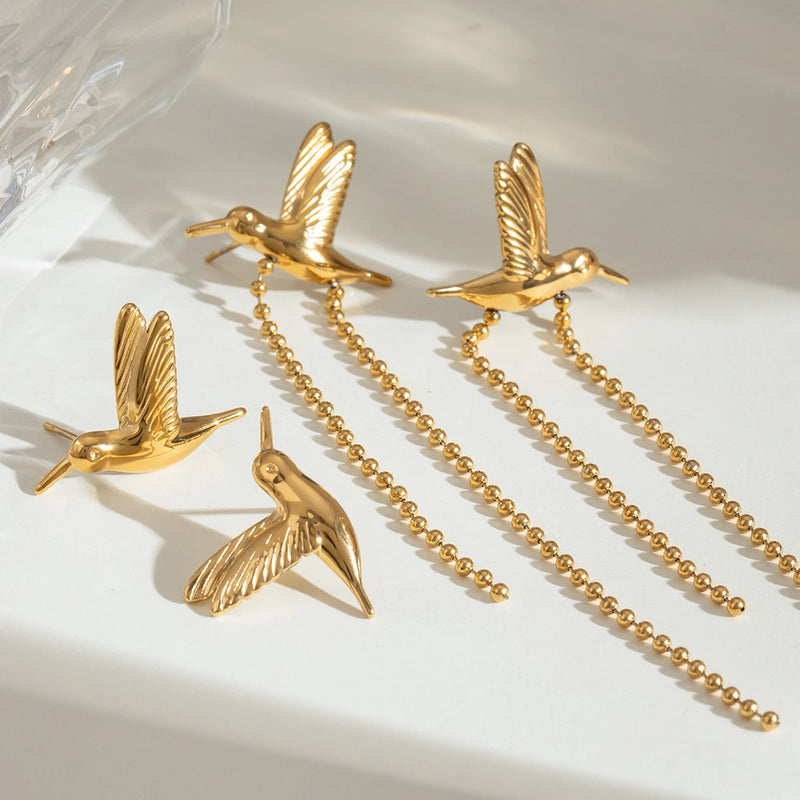 peace dove tassel earrings, view 5 - MRSLM