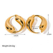 gold-plated water drop earrings, view 2 - MRSLM