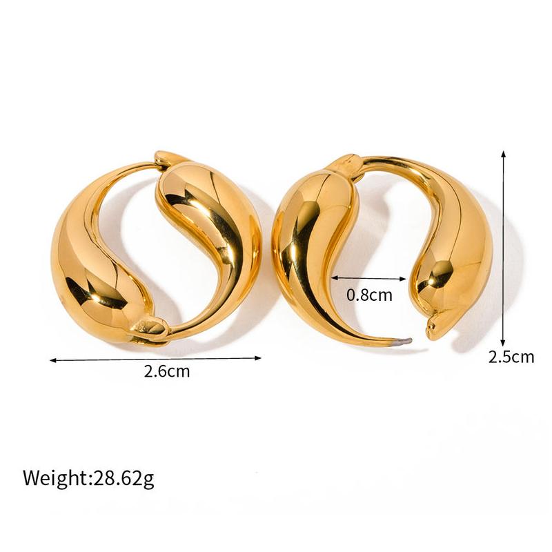gold-plated water drop earrings, view 2 - MRSLM