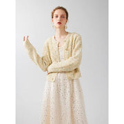 geometric short cardigan, view 4 - MRSLM