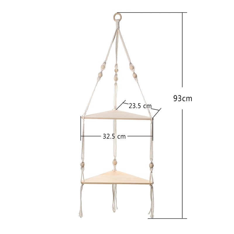 macrame floating shelf, view 13 - MRSLM