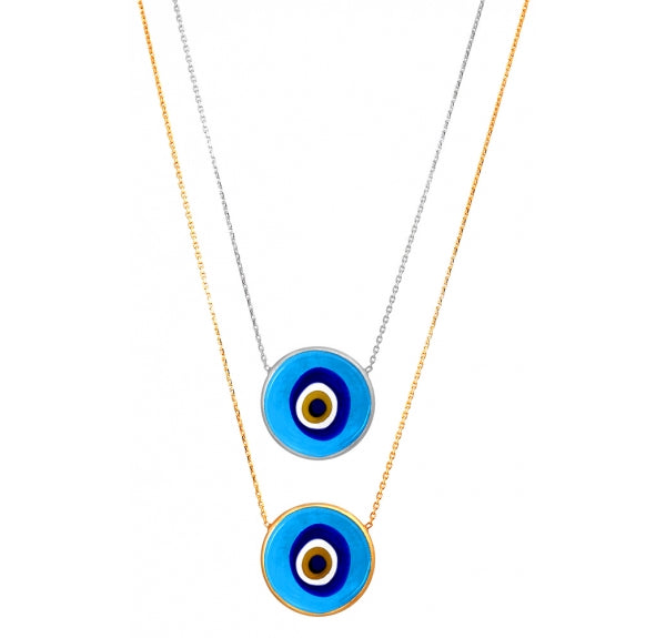 women's 925 silver blue eye necklace, view 4 - MRSLM