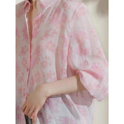 floral ramie blouse, view 8 - MRSLM