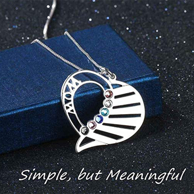customized mom silver necklace - MRSLM