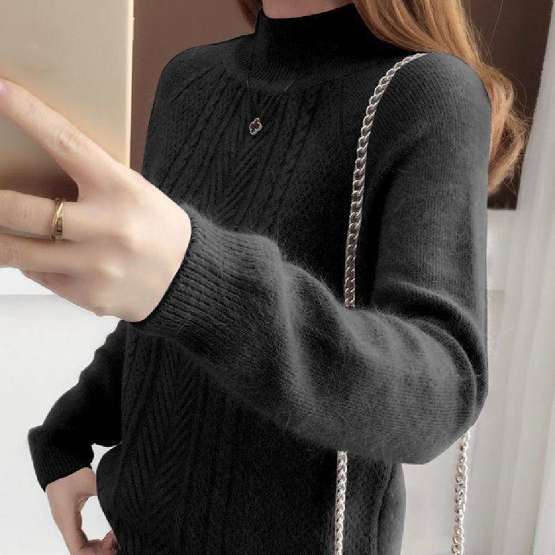 women's plush loose knit sweater, view 8 - MRSLM