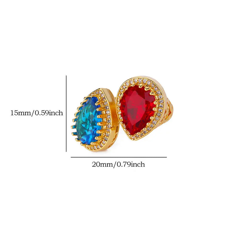 water drop zircon ring, view 2 - MRSLM