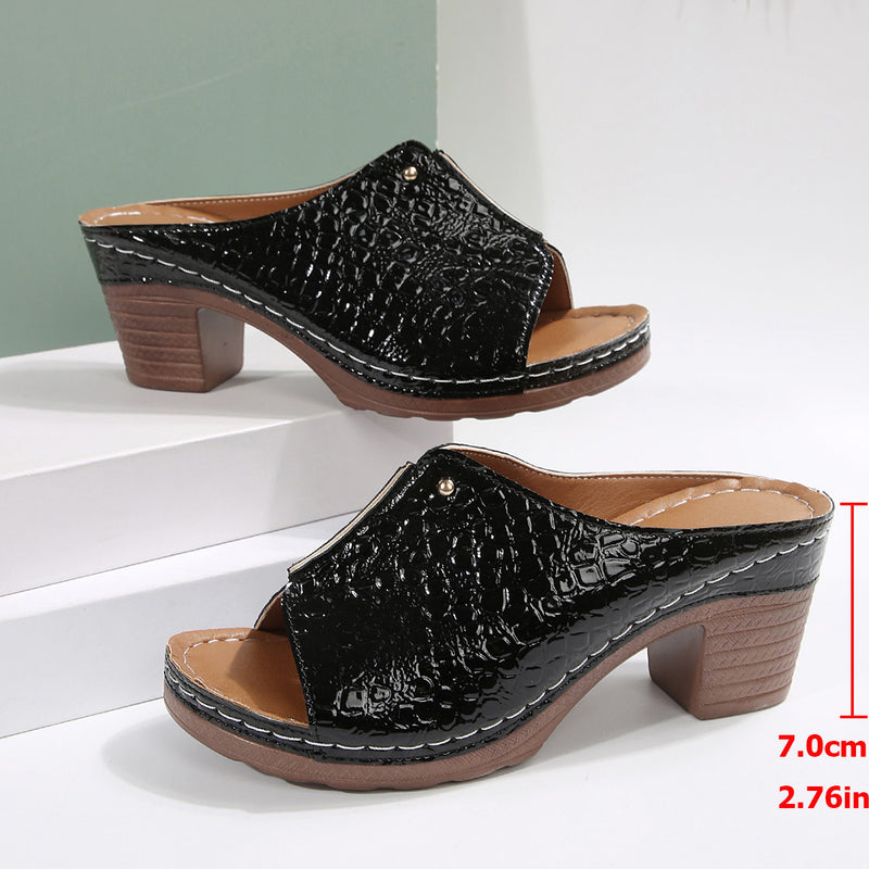 Peep-toe wedge slippers, view 6 - MRSLM