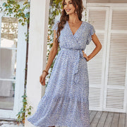 printed casual vacation dress, view 5 - MRSLM