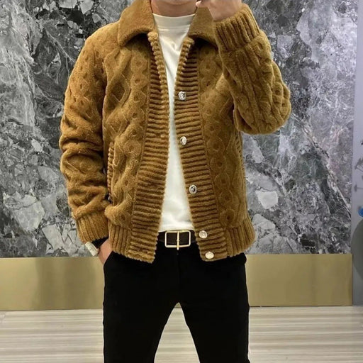 men's lapel knitwear coat - MRSLM