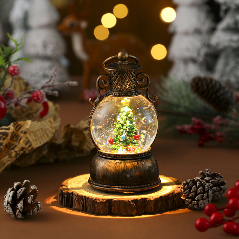 Musical light-up Christmas snow globe lantern, view 7 - MRSLM
