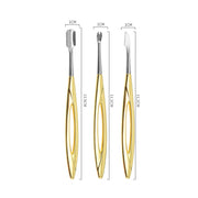 gold stainless steel cuticle pusher and nail file, view 9 - MRSLM