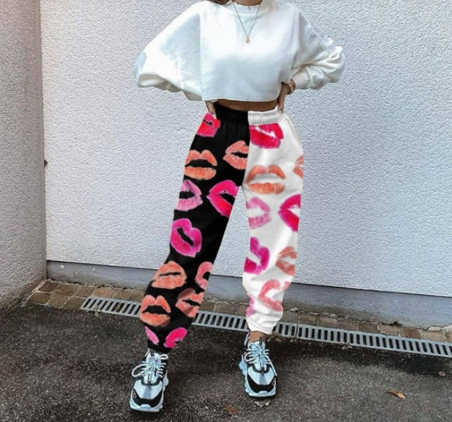 Printed Sports Pants Casual Pants