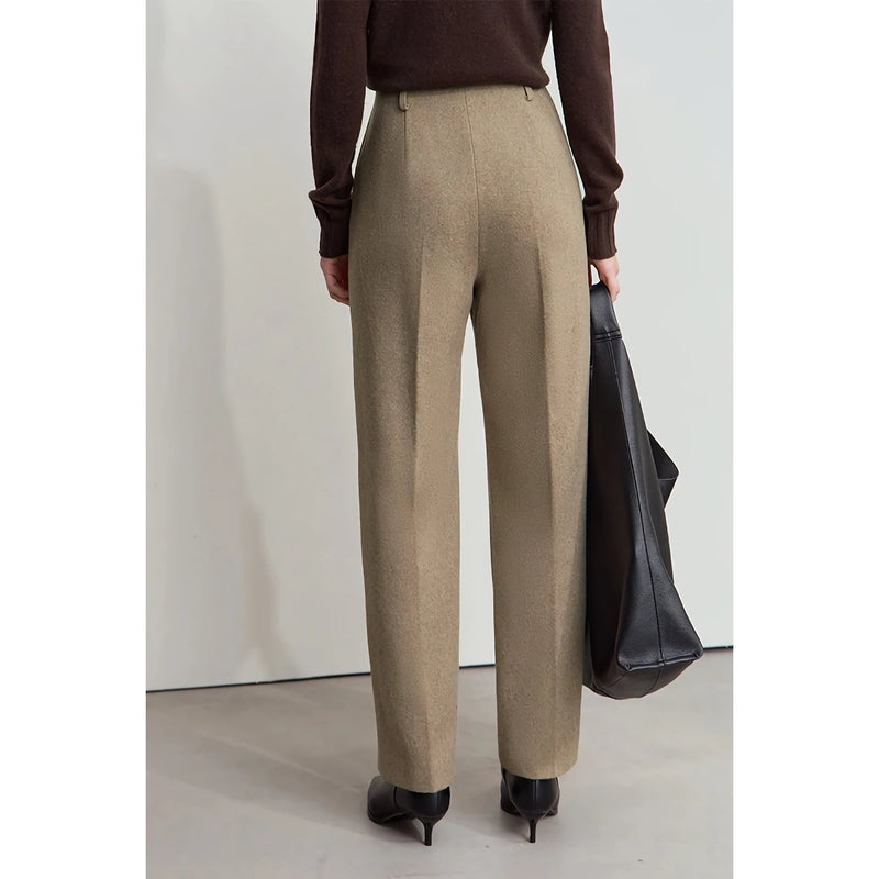 women's tapered wool blend pants, view 6 - MRSLM