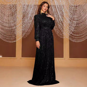 sequin evening long dress, view 5 - MRSLM