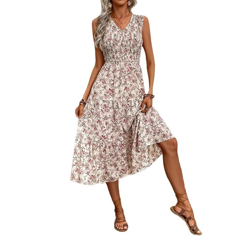 floral flounce sleeveless dress, view 5 - MRSLM