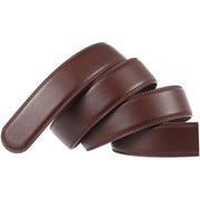 men's leather ratchet belt with anti-scratch buckle, view 5 - MRSLM