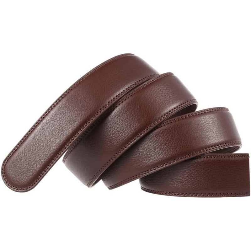 men's leather ratchet belt with anti-scratch buckle, view 5 - MRSLM
