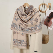 cashmere floral scarf, view 7 - MRSLM