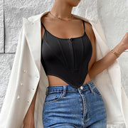 Women's single-breasted crop corset camisole, view 6 - MRSLM