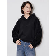 women's fleece embroidered hooded pullover, view 7 - MRSLM