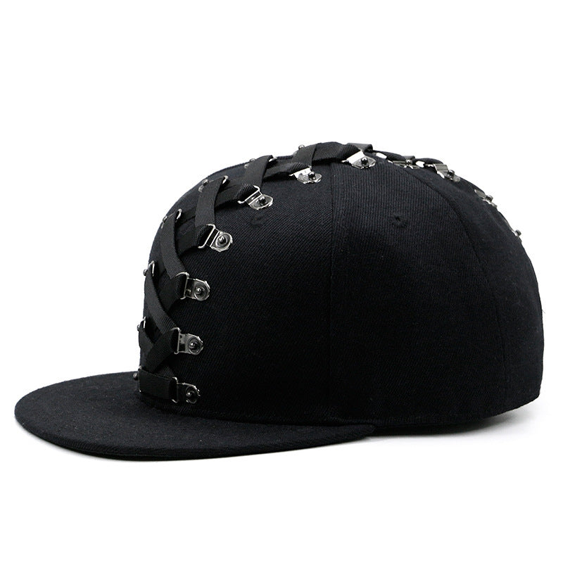 punk hip hop flat brim cap, view 4 - MRSLM
