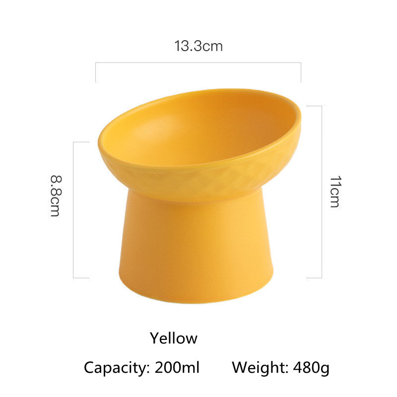 elevated ceramic pet bowl, view 3 - MRSLM
