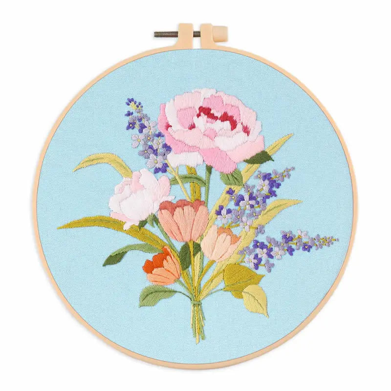 DIY floral embroidery kit for beginners, view 3 - MRSLM