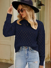 women's loose round neck pullover sweater, view 9 - MRSLM