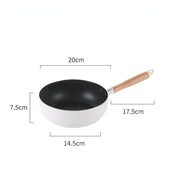non-stick frying pan with wooden handle, view 2 - MRSLM