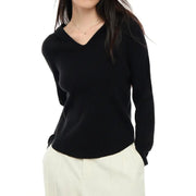 casual v-neck hooded sweater - MRSLM