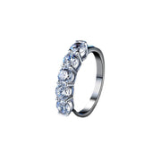 S925 silver half circle seven stone couple ring, view 7 - MRSLM