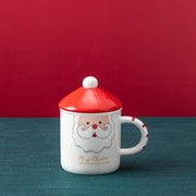 Christmas ceramic mug with lid and spoon, view 11 - MRSLM