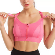 women's zip-front sports bra, view 8 - MRSLM