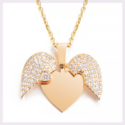 personalized engraved heart name necklace, view 3 - MRSLM
