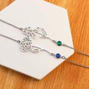 crystal birthstone flower bracelet, view 4 - MRSLM