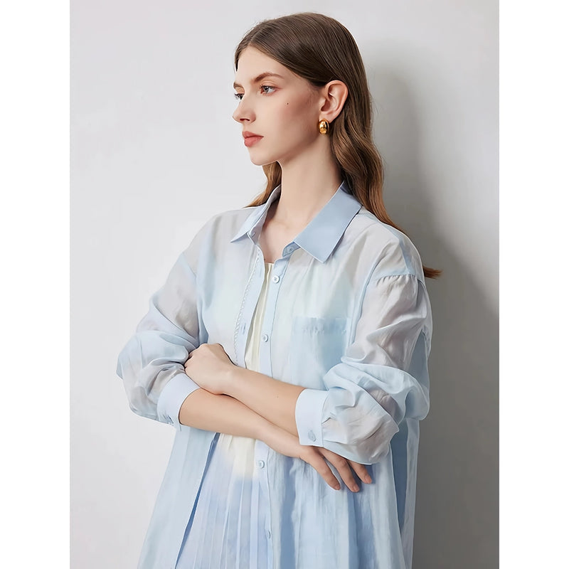 Elegant Women's Turn Down Collar Office Blouse