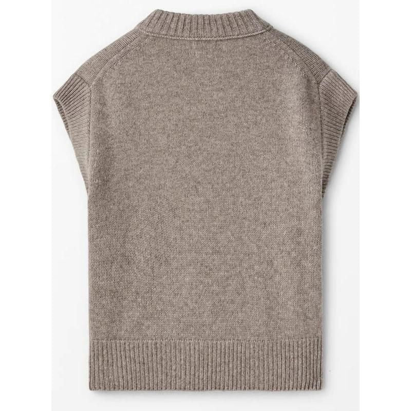 Women's knitted V-neck vest, view 5 - MRSLM