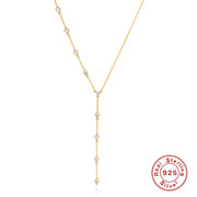 silver collarbone necklace, view 5 - MRSLM