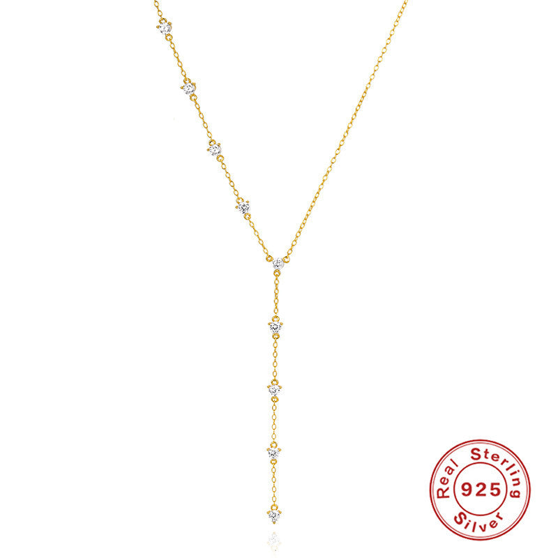 silver collarbone necklace, view 5 - MRSLM