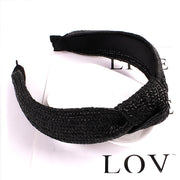 solid color knotted headband, view 9 - MRSLM