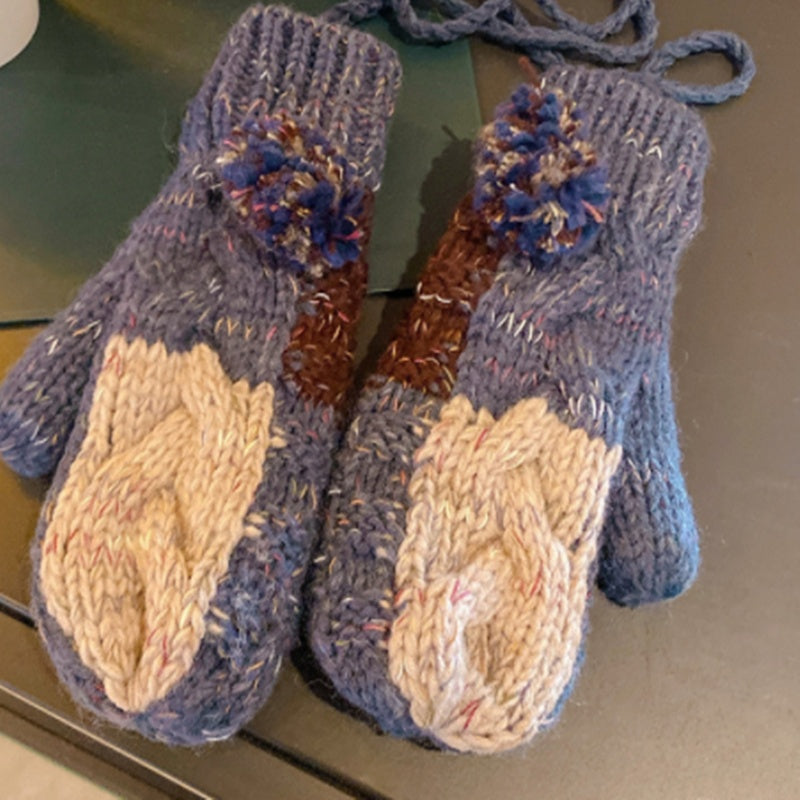 women's thick fleece knitted mittens, view 8 - MRSLM
