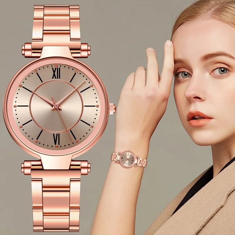 rose gold women's quartz watch, view 14 - MRSLM