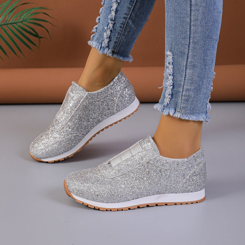 sequined slip-on flats, view 5 - MRSLM