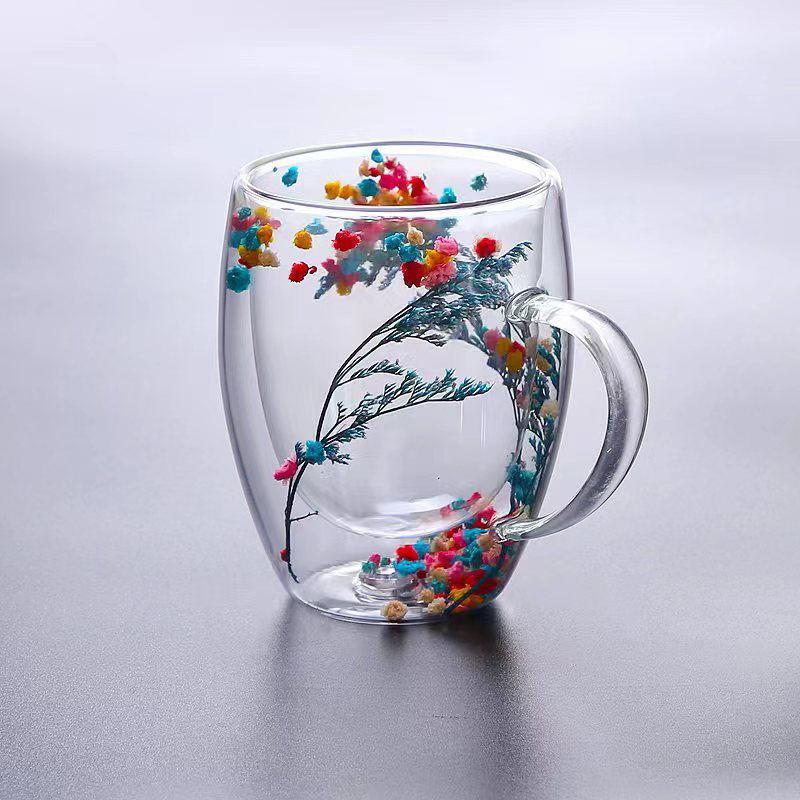 double wall glass tea mug with handle, view 6 - MRSLM