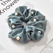 satin pearl scrunchies, view 2 - MRSLM